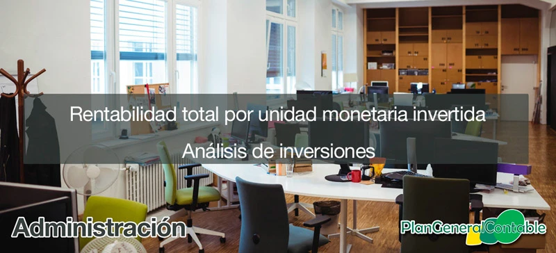 Rentabilidad total por unidad monetaria invertida