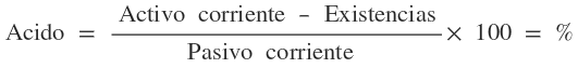 F�rmula del ratio �cido